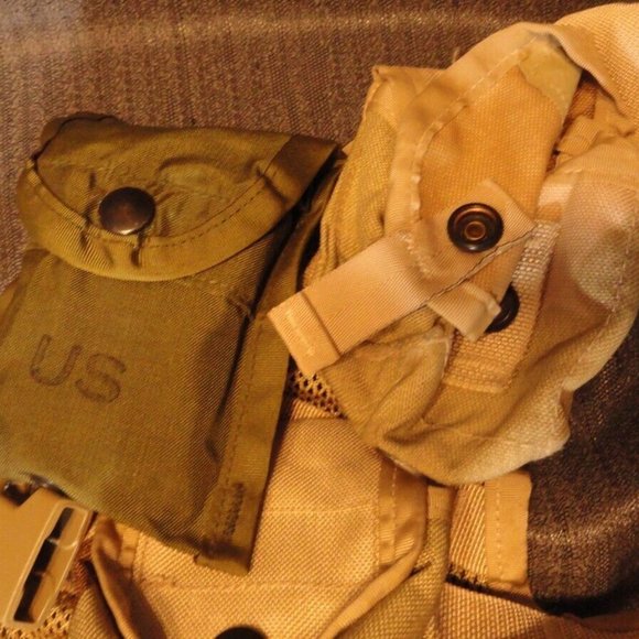 DCU DESERT CAMOUFLAGE FLC LBE LBV LOAD BEARING VEST COMBAT TACTICAL POUCHES 1917 - Picture 6 of 14